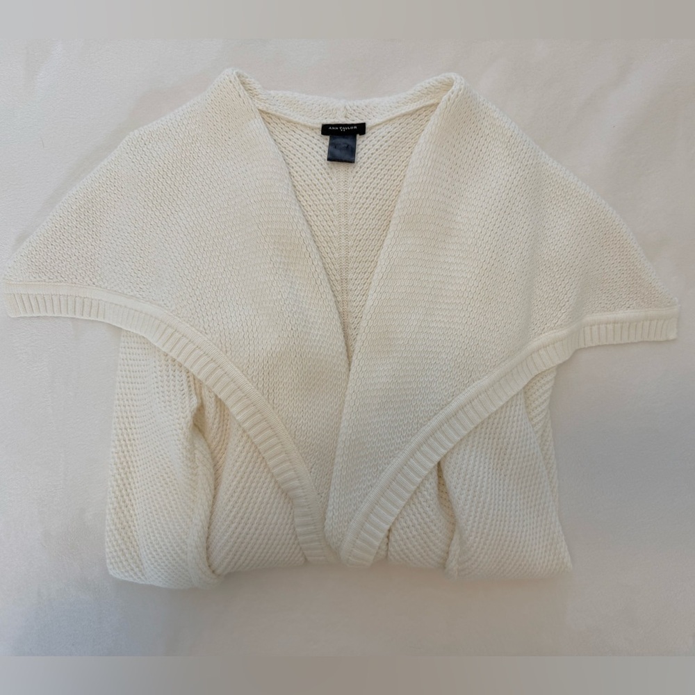 Ann Taylor Knit Long Open Drape Cardigan - size Large - Excellent Condition - Picture 2 of 9